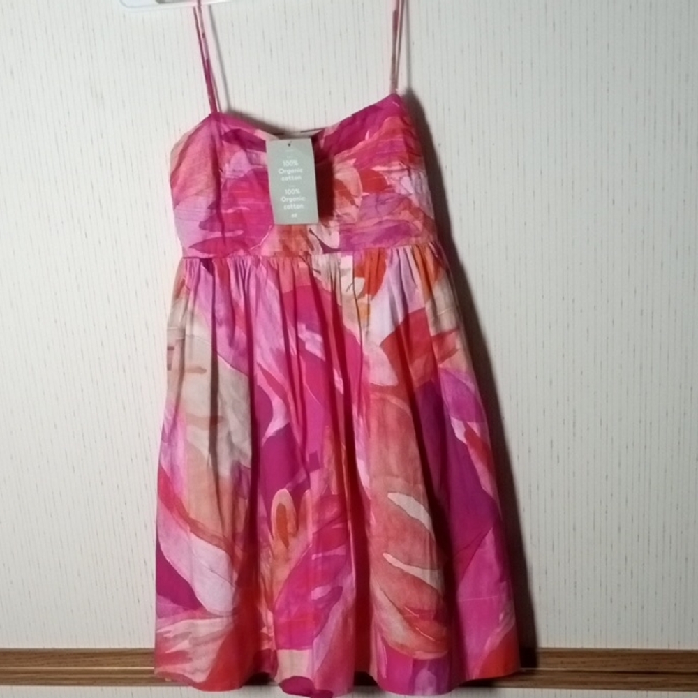 Womens Pink Floral Sundress with Spaghetti Straps, Vacation, Cruise,Dance Gradua